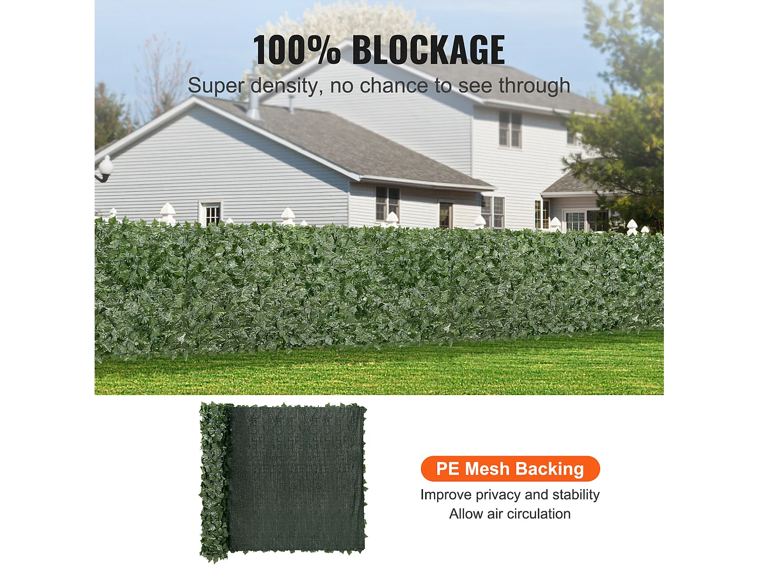 Panneaux de Buis Artificiels SucceBuy 150x300 cm, Clôture de Confidentialité en Feuilles de Lierre Artificielles