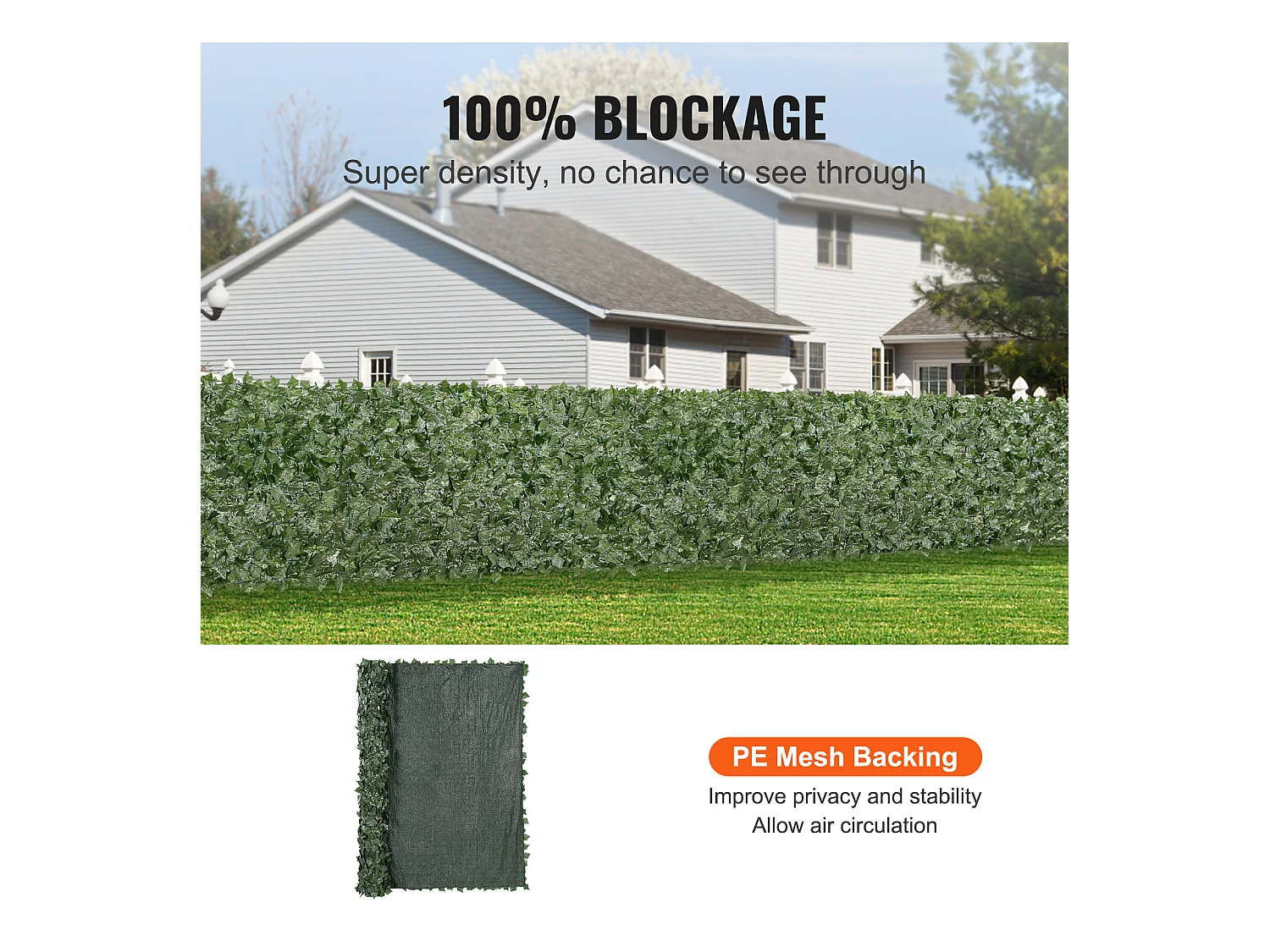 Panneaux de Buis Artificiels SucceBuy 244x183 cm, Clôture de Confidentialité en Feuilles de Lierre Artificielles