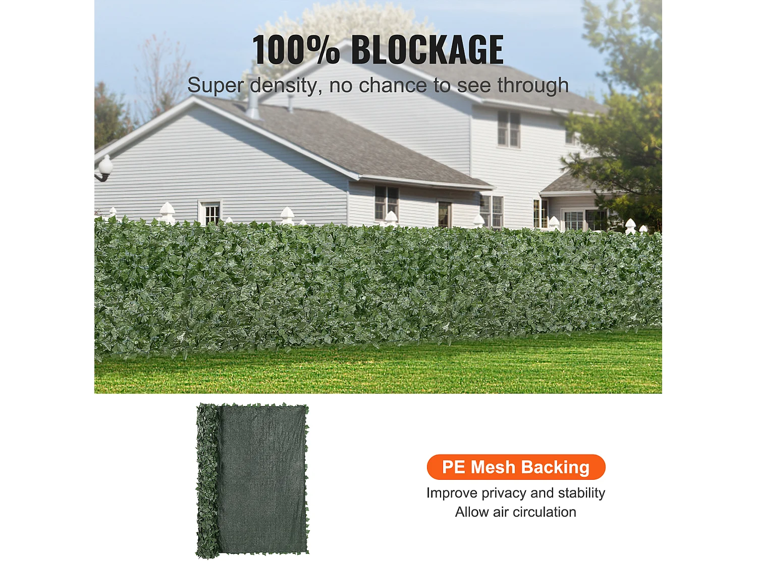 Panneaux de Buis Artificiels SucceBuy 244x183 cm, Clôture de Confidentialité en Feuilles de Lierre Artificielles