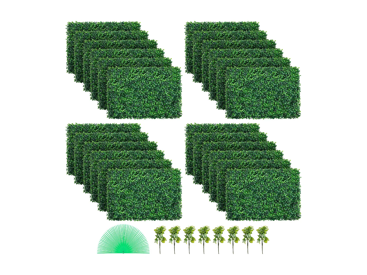 Panneaux de Buis Artificiels SucceBuy 60.96x40.64 cm Protégés contre les UV | 24 Pièces | Décor de Clôture Verte
