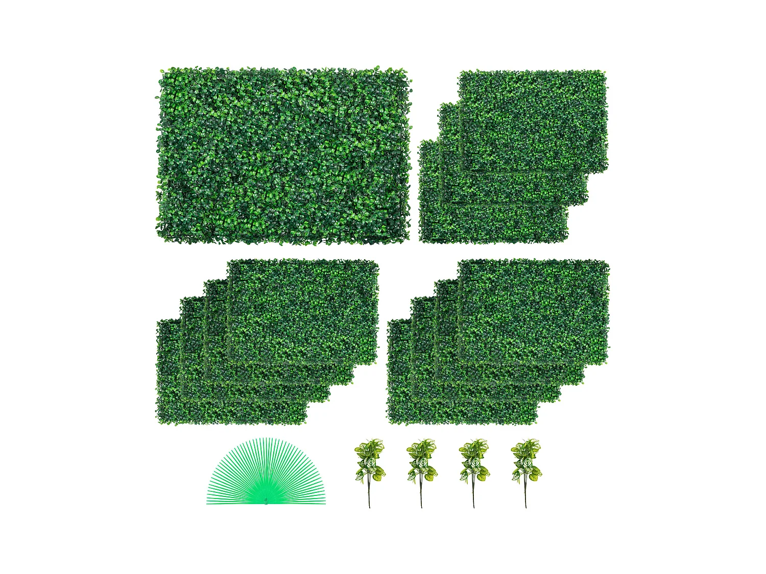 Panneaux de Buis Artificiels SucceBuy 61 x 40,6 cm 12 Pièces, Murales Artificielles en Buis, Résistantes aux UV