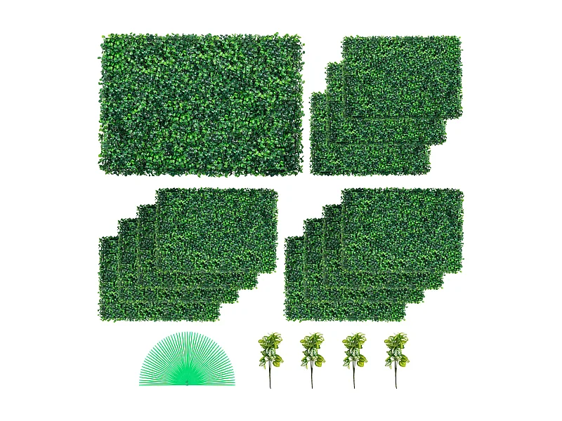 Kunstmatige Boxboompanelen SucceBuy 61 x 40,6 cm 12 Stukken, Kunstmatige Boxboomwanden, UV-bestendig