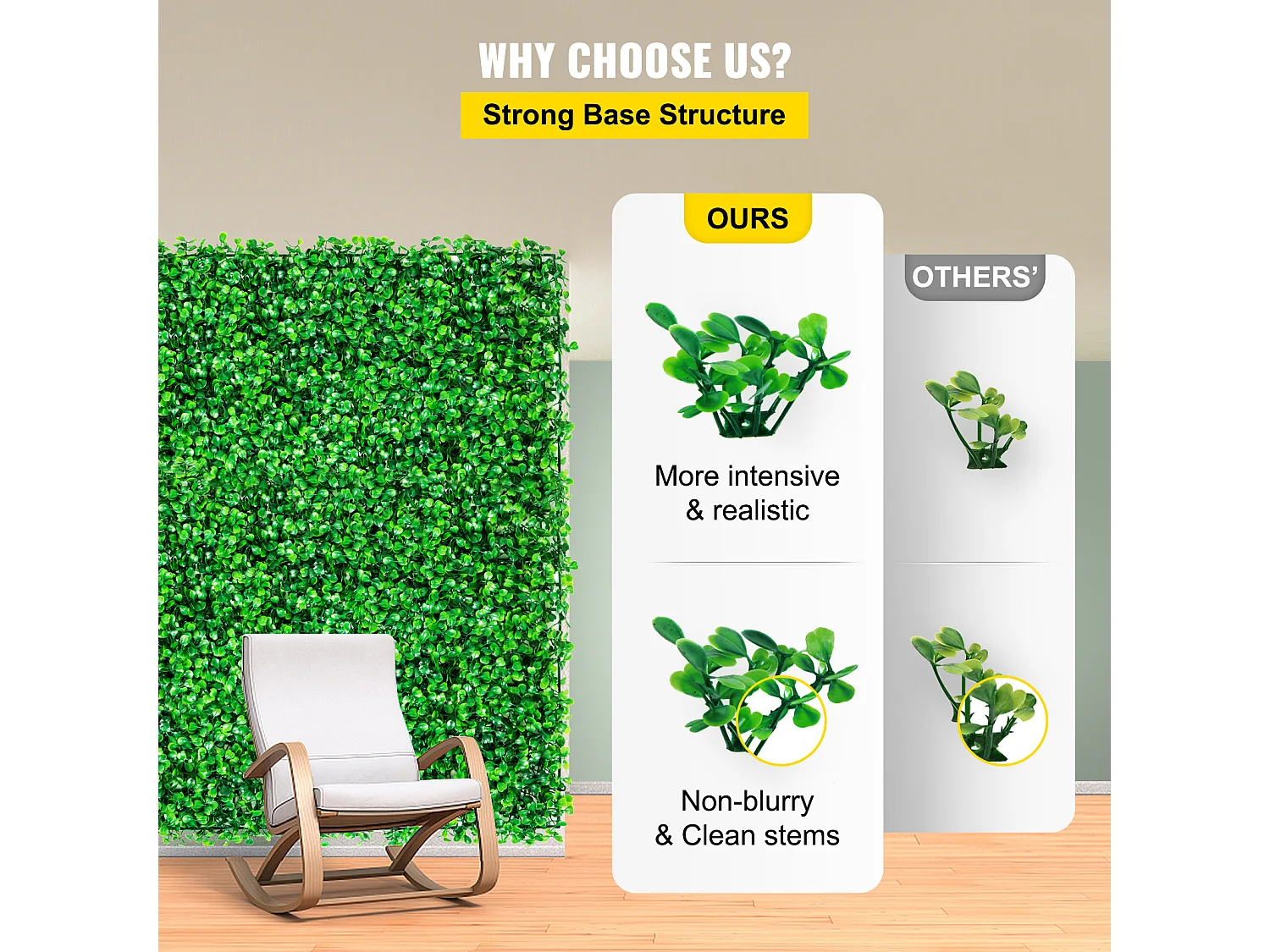 Panneaux de Buis Artificiels SucceBuy 25.4x25.4 cm 48 Pièces, Haie Résistante aux UV pour Décoration de Clôture