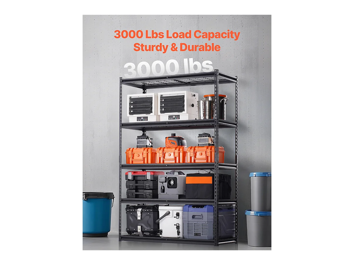 Étagères de Rangement SucceBuy, Étagère de Garage 5 Niveaux Réglable, Robuste 1361kg