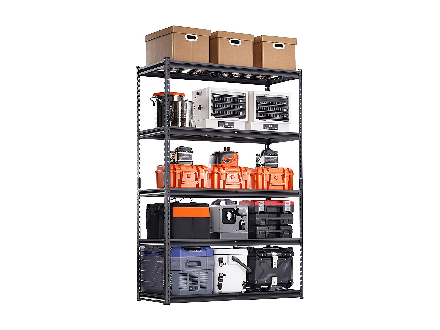 Étagère De Garage Arrière Pour Camping-car VOBI - Système D'étagères Avec Extracteur, Argent