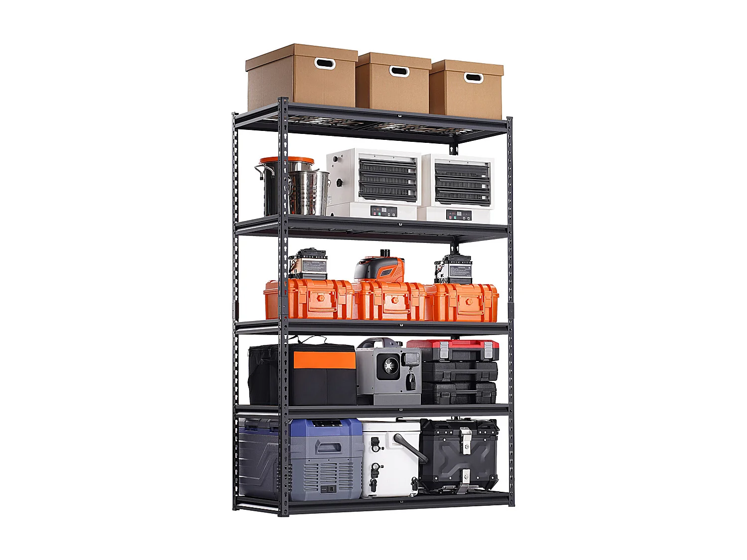 Półki Magazynowe SucceBuy, 5-Poziomowa Regulowana Półka Garażowa, Wytrzymała  1361 kg