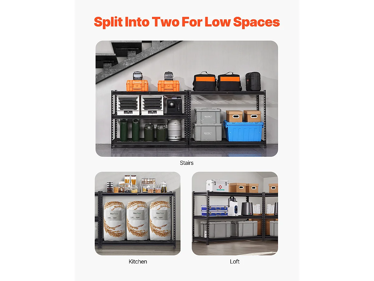 Półki Magazynowe SucceBuy, 5-Poziomowa Regulowana Półka Garażowa, Wytrzymała  1361 kg