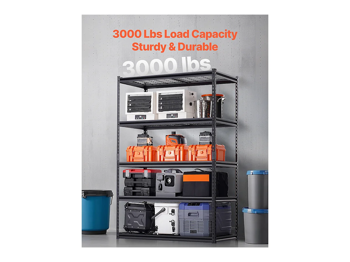 Estantes de Almacenamiento SucceBuy, Estante de Garaje 5 Niveles Ajustable, Robusto 1361kg
