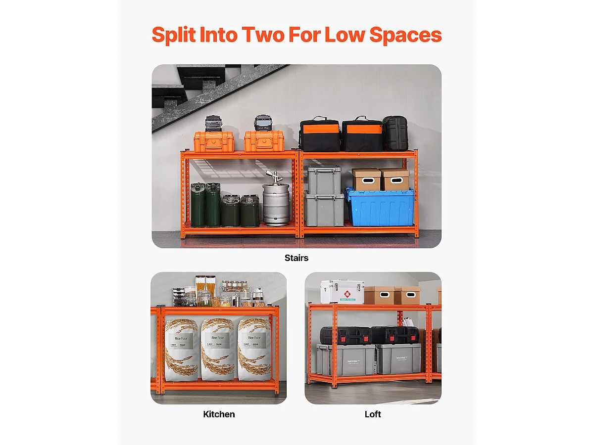 Scaffali di stoccaggio SucceBuy, Scaffale per Garage Regolabile su 4 Livelli, Robusto 1089kg