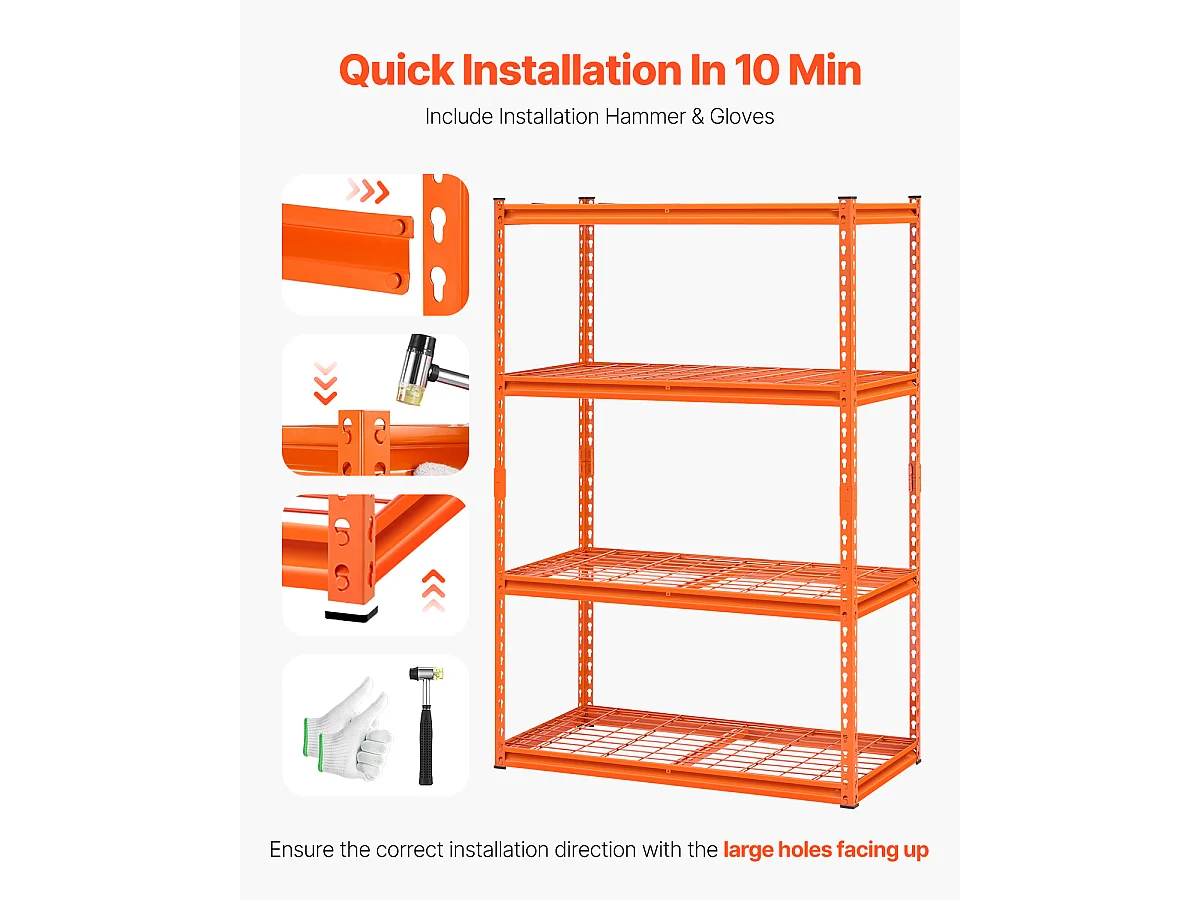Scaffali di stoccaggio SucceBuy, Scaffale per Garage Regolabile su 4 Livelli, Robusto 1089kg