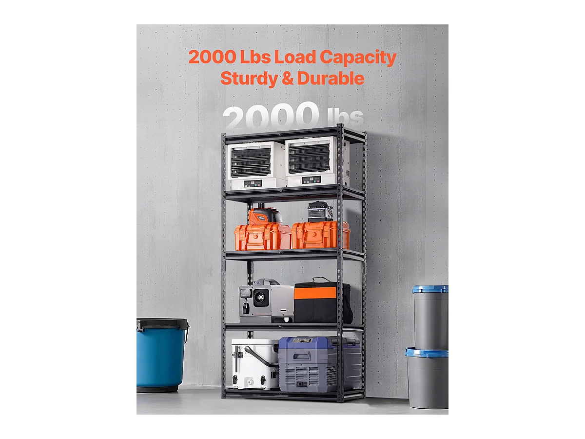 Étagères de Rangement SucceBuy, Étagère de Garage 5 Niveaux Réglable, Robuste 907kg