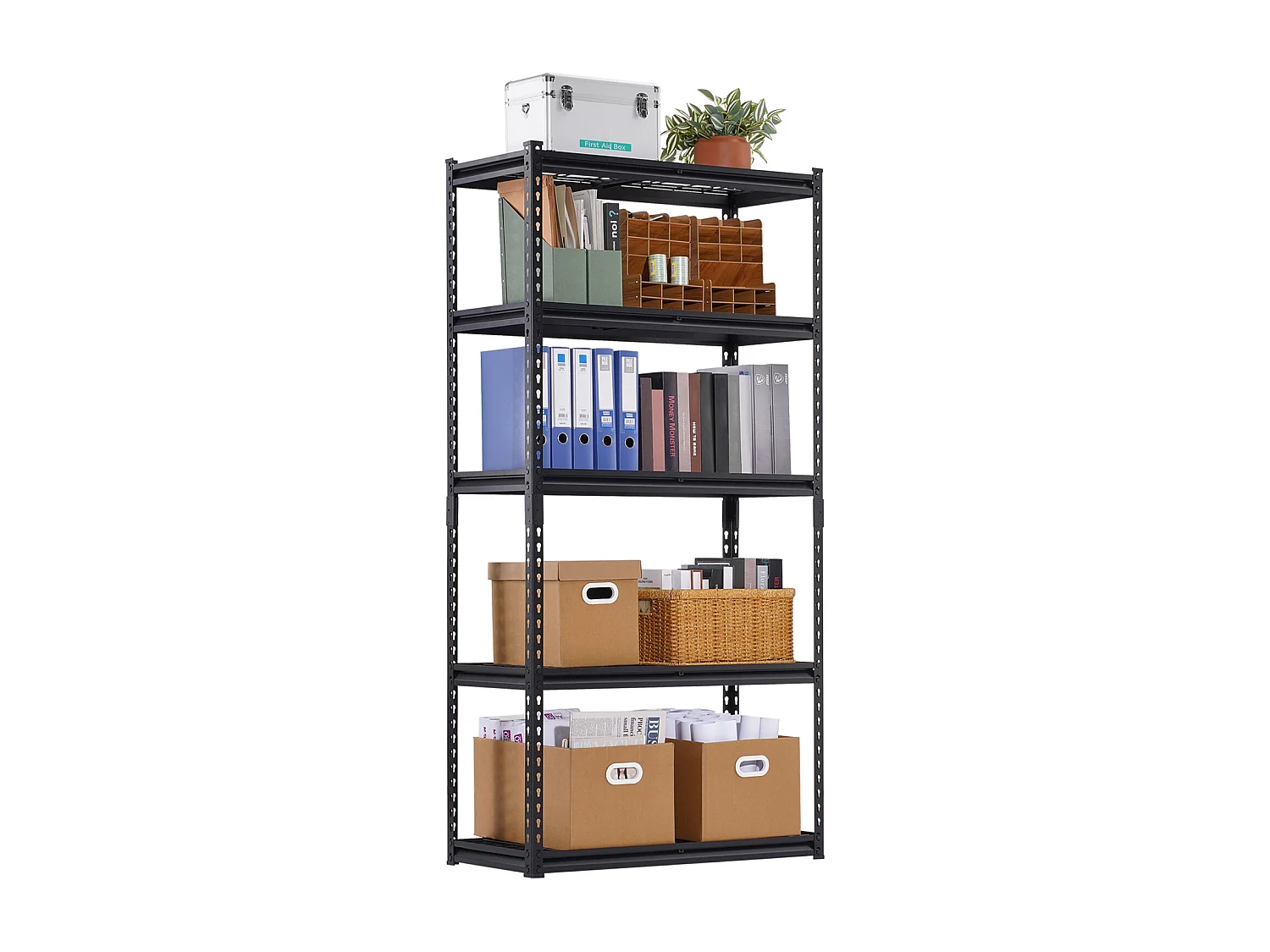 Étagères de Rangement SucceBuy, Étagère de Garage 5 Niveaux Réglable, Robuste 907kg