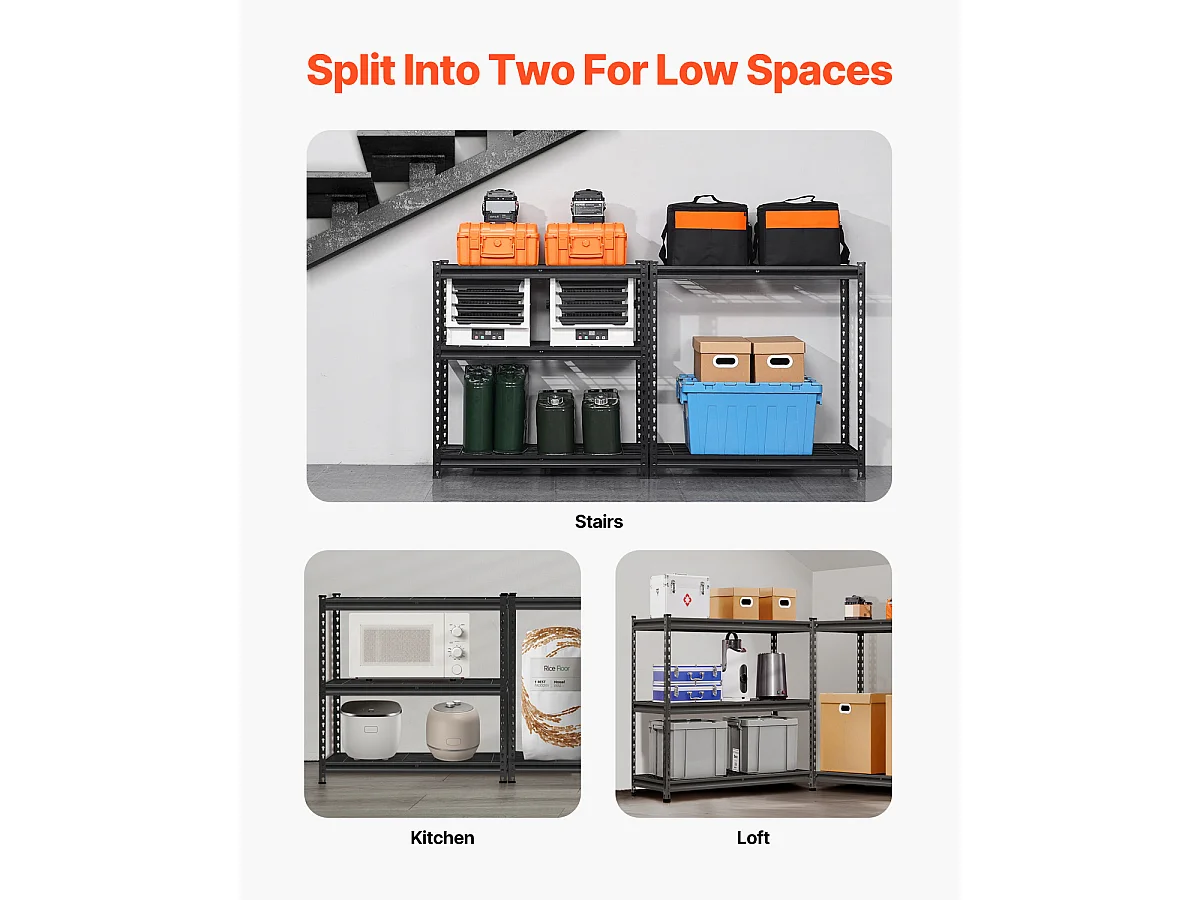 Étagères de Rangement SucceBuy, Étagère de Garage 5 Niveaux Réglable, Robuste 907kg