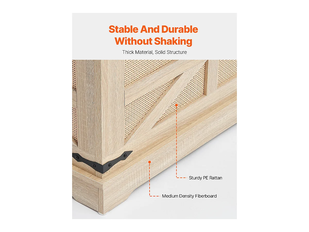 Stolik Kawowy z Rattanu SucceBuy 81.28 CM 2-poziomowy, Nowoczesny Bohemiczny Styl z Retro Metalowymi Zawiasami, do Salonu, Sypialni i Małych Przestrzeni