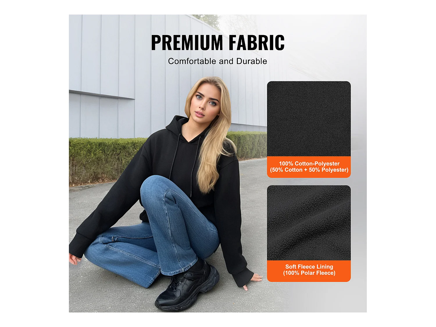 Sweat à Capuche Chauffant SucceBuy, 7,4 V, Sweat-Shirt Électrique Unisexe, 5 Zones de Chauffage, Taille M, Noir