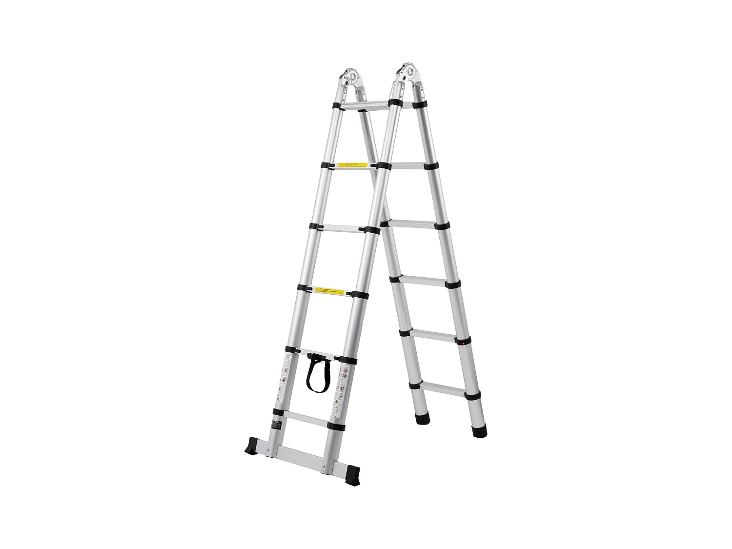 Teleskopleiter SucceBuy von 381CM mit Stabilisierungsstange für Wohnmobil, Hergestellt aus Aluminiumlegierung, Diese Faltleiter ist Leicht und Tragbar