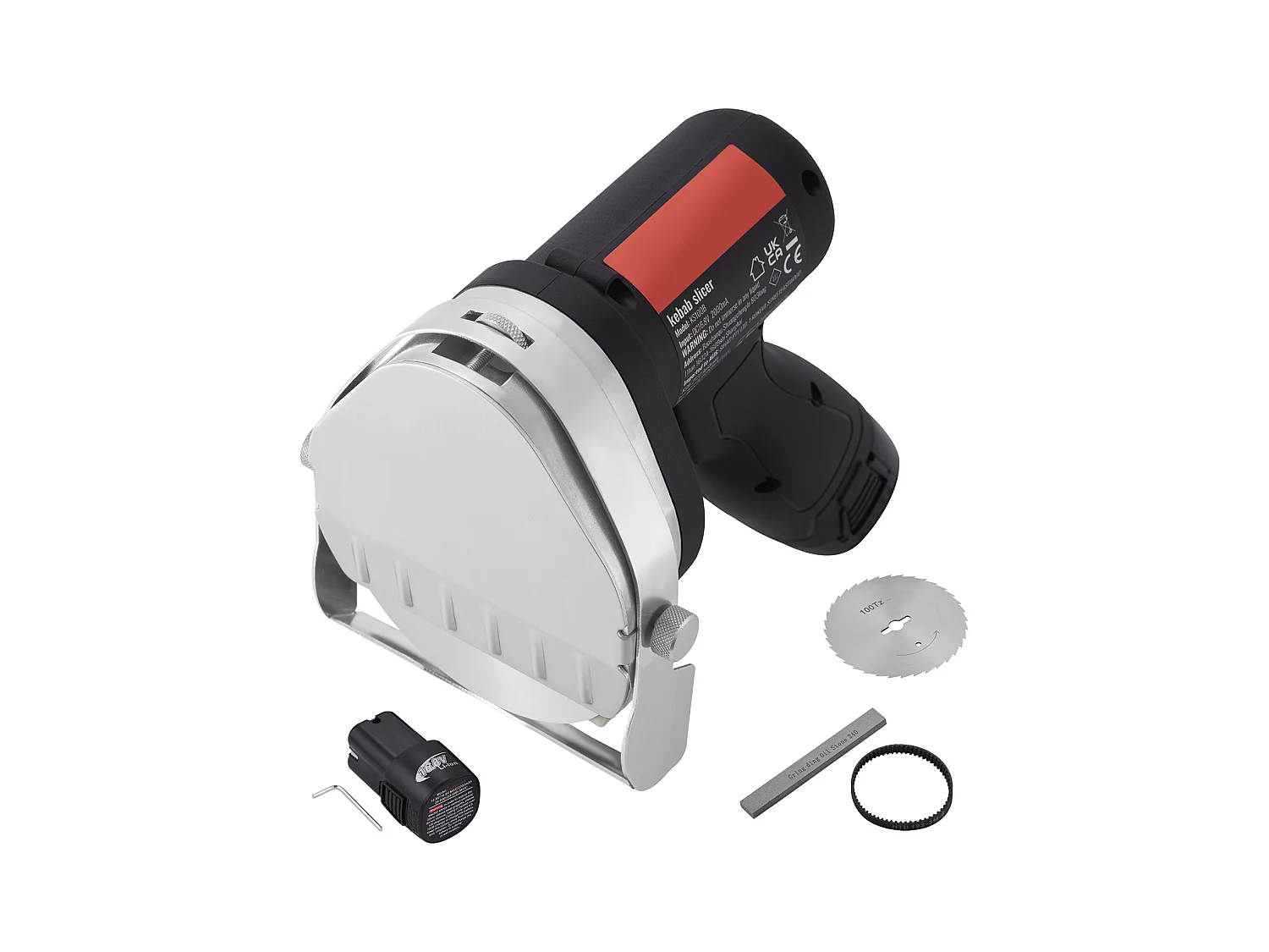 Elektrisch Shawarma Mes SucceBuy, Turkse Doner Kebab Snijder, 80 W Draadloos, Turks Professioneel, Gyro Snijder van RVS, 2 Bladen