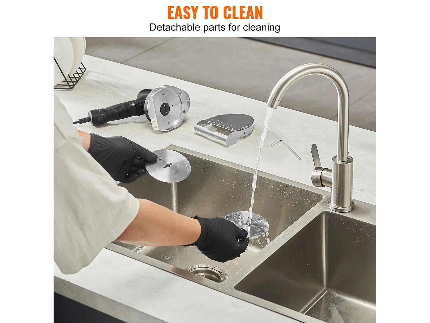 Elektrisch Shawarma Mes SucceBuy, Gyro Snijder van RVS, 2 Bladen, Instelbare Dikte van 0 tot 8 mm, voor het Snijden van Commerciële Doner Kebab