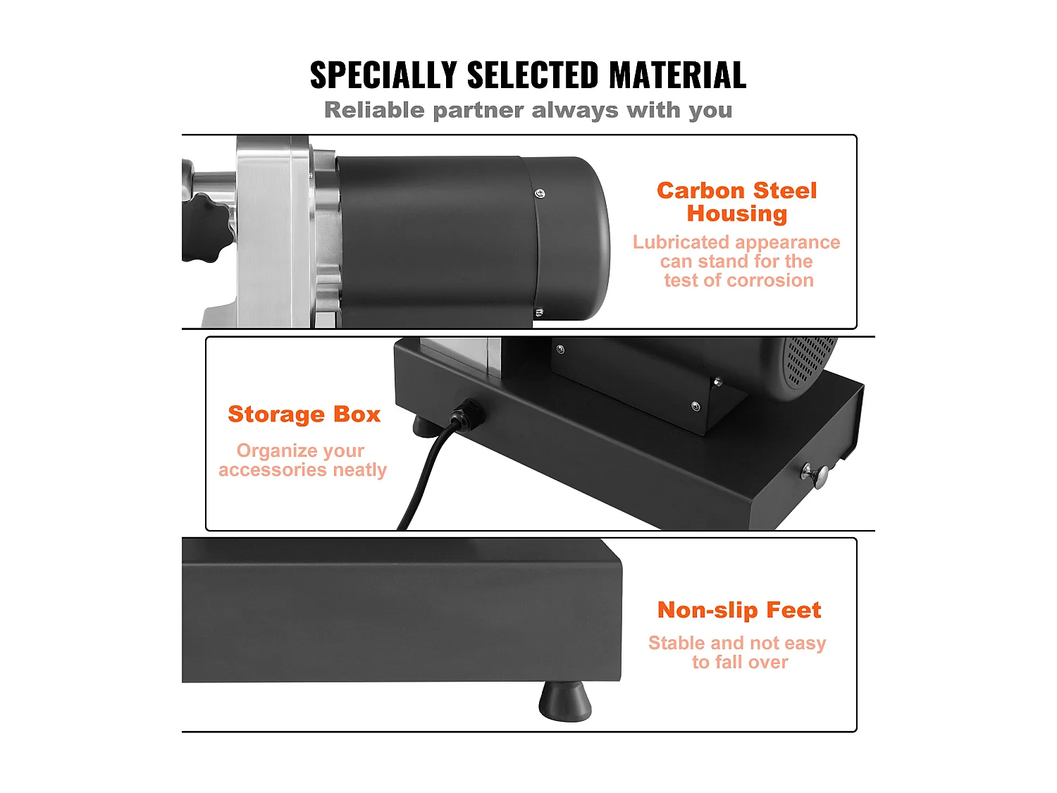 Hachoir à Viande SucceBuy Électrique Robuste, Capacité 1100 W et Poussoir à Saucisses, 450KG/h