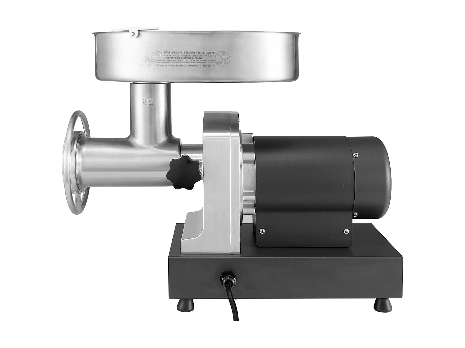 Hachoir à Viande SucceBuy Électrique Robuste, Capacité 1100 W et Poussoir à Saucisses, 450KG/h