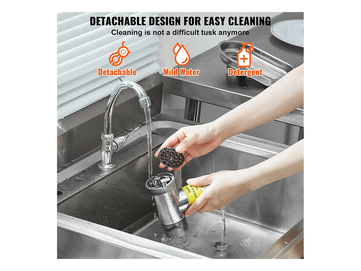 Hachoir à Viande Électrique Commercial SucceBuy d'une Capacité de 2.3KG/min et de 575 W avec Fonction de Farce de Saucisses