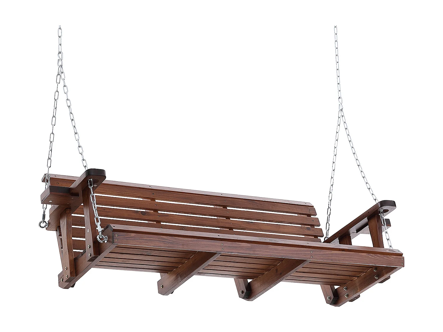 Houten Hangende Verandaschommel voor Tuinpatio SucceBuy 165.1 cm, bruin