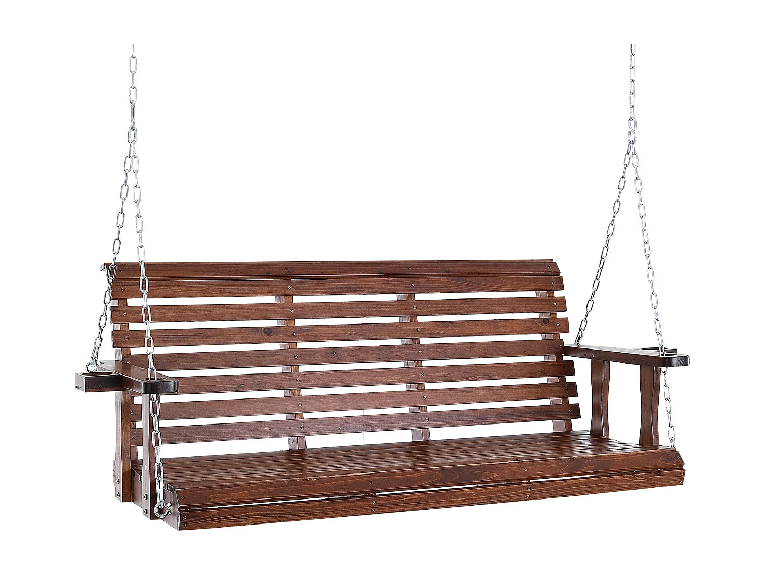 Balançoire de Porche SucceBuy de 165.1 cm en Bois à Suspendre pour Jardin, Terrasse, Marron