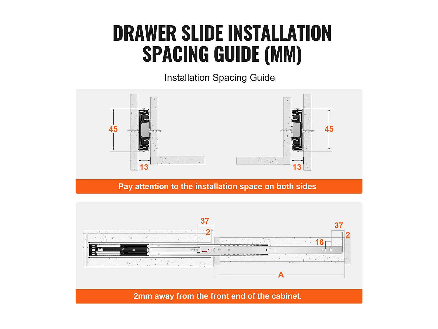 Guías de Cajón SucceBuy 406.4 mm 6 Pares con Rodamientos de Bolas, Extensión Completa de 45 kg