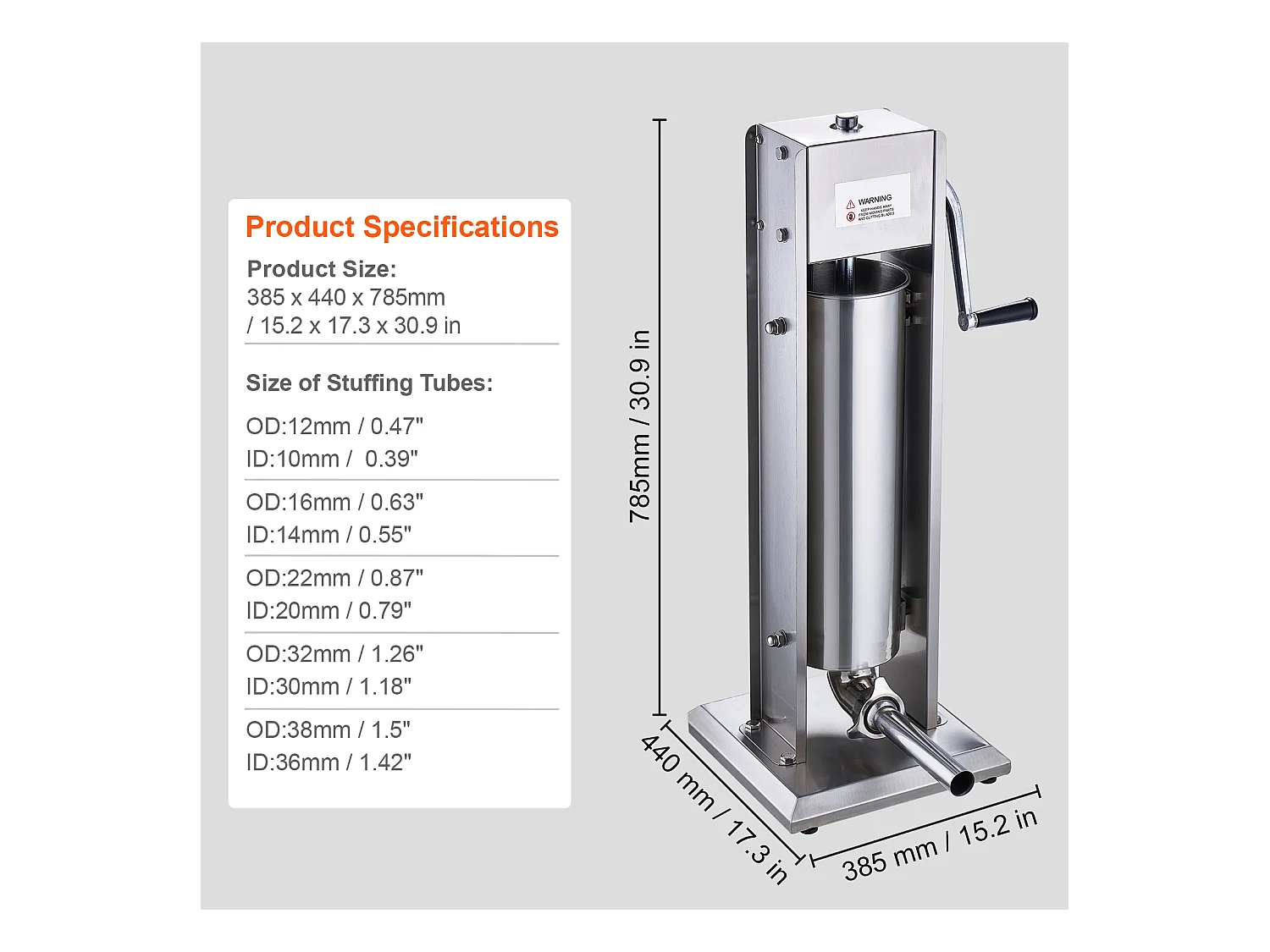 Machine à Saucisses, SucceBuy Poussoir à Saucisses Manuel 7L, Acier Inoxydable