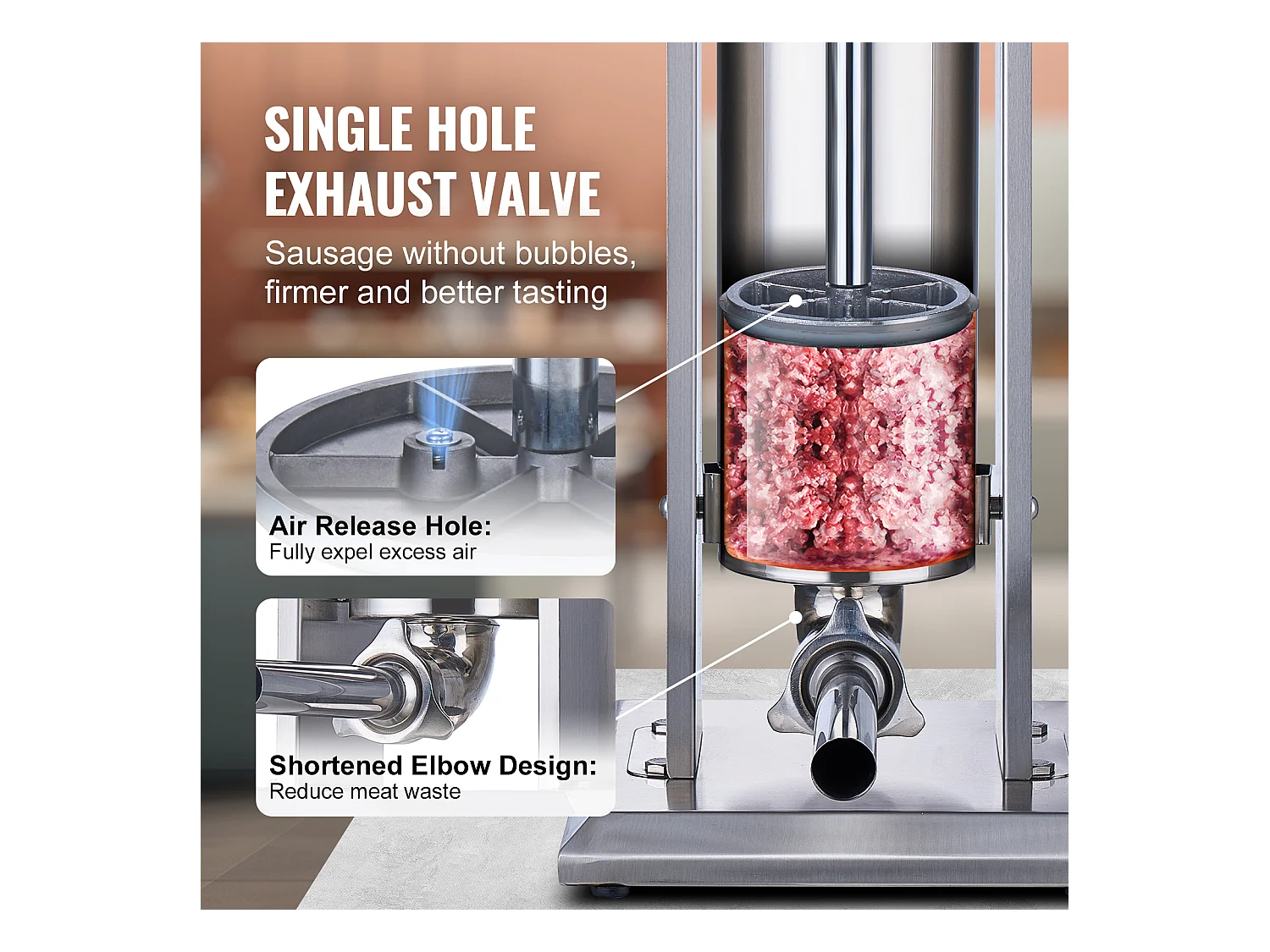 Machine à Saucisses, SucceBuy Poussoir à Saucisses Manuel 7L, Acier Inoxydable
