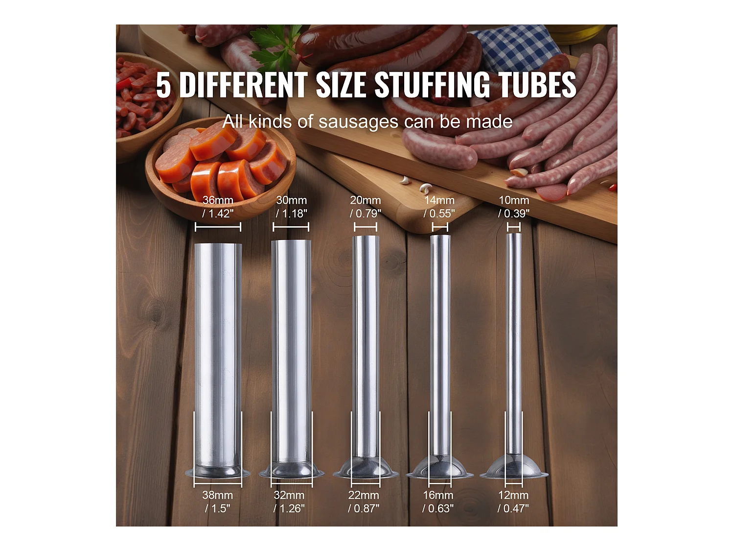 Machine à Saucisses, SucceBuy Poussoir à Saucisses Manuel 7L, Acier Inoxydable