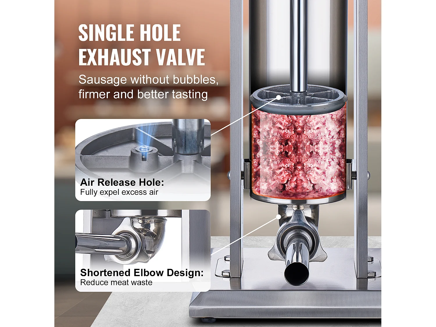 Machine à Saucisses, SucceBuy Poussoir à Saucisses Manuel 7L, Acier Inoxydable
