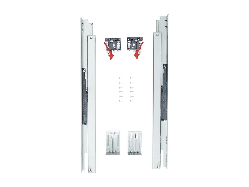 Guías de Cajón SucceBuy 10 Pares 533,4 mm, Montaje por el Fondo, Extensión Completa 45 kg