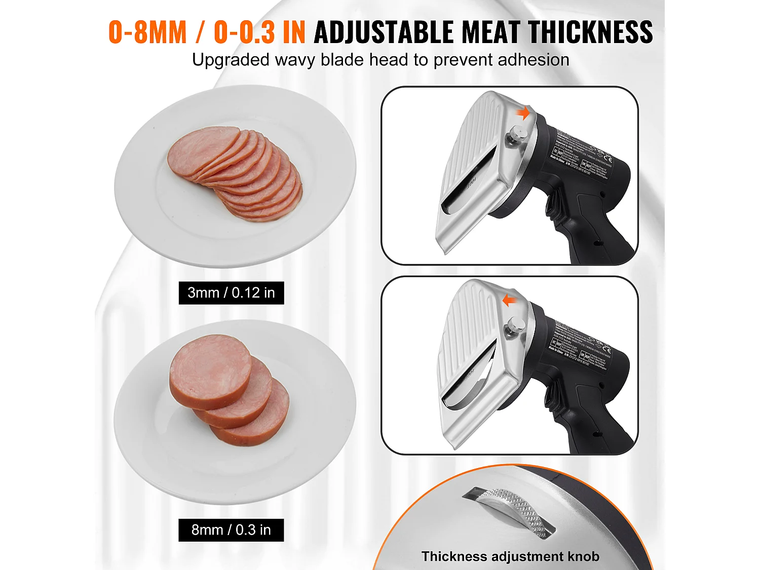 Couteau Shawarma Électrique SucceBuy, Batterie sans Fil 80 W, Coupe-gyroscope Turc Professionnel, Acier Inoxydable, 2 Lames, pour un Usage Commercial