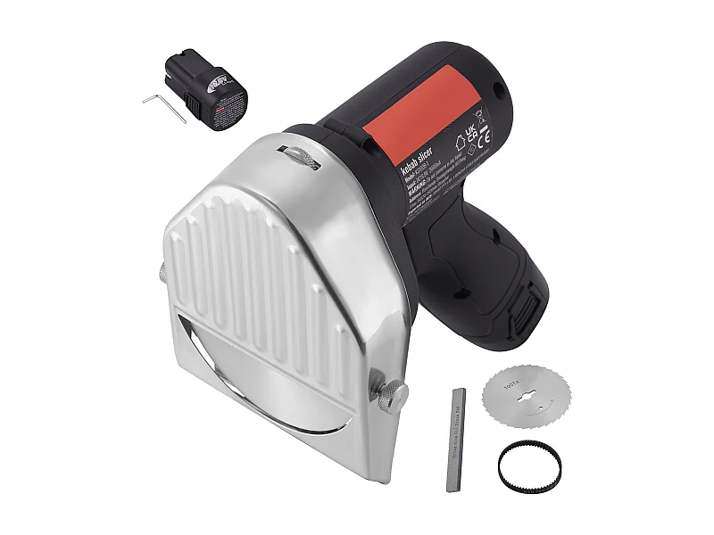 Elektrisch Shawarma Mes SucceBuy, 80 W Draadloze Batterij, Professionele Turkse Gyro Snijder, RVS, 2 Bladen, voor Commercieel Gebruik