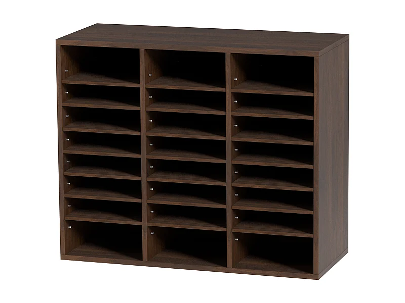 Organiseur de Bureau, SucceBuy Organiseur de Documents Réglable en Bois, Trieur de Dossiers à 24 Compartiments, Marron