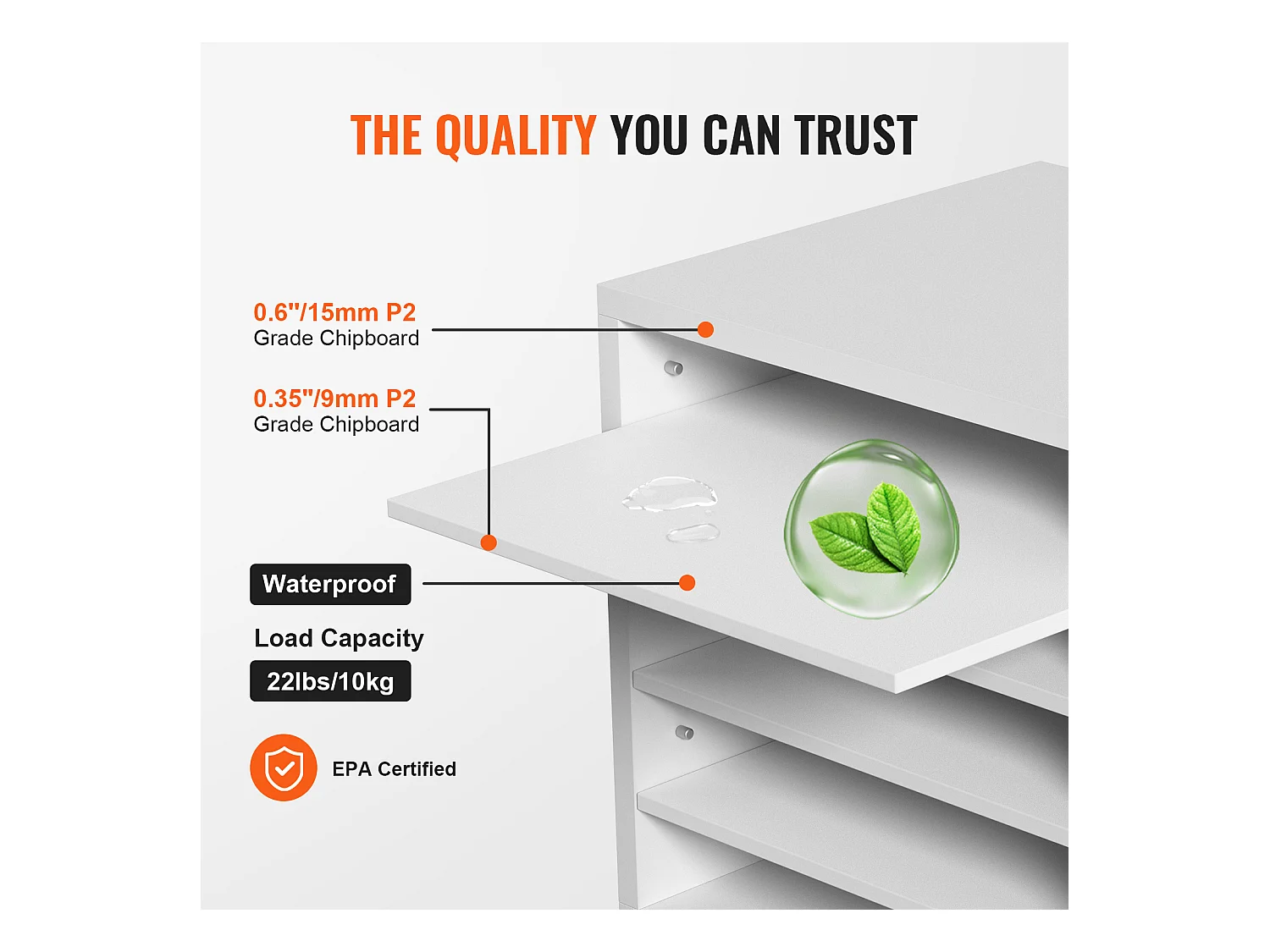 Organizador de Escritorio SucceBuy de Madera para Documentos, Clasificador de Archivos, 5 Compartimentos Ajustables, Color Blanco