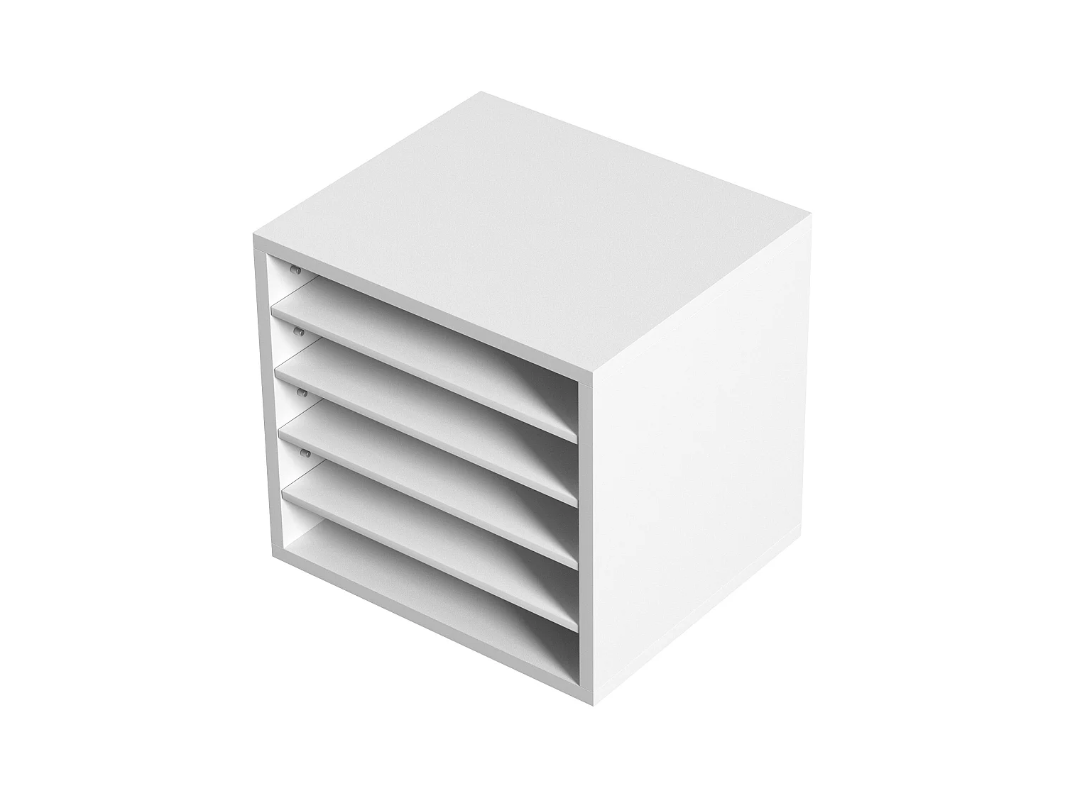 Organizador de Escritorio SucceBuy de Madera para Documentos, Clasificador de Archivos, 5 Compartimentos Ajustables, Color Blanco