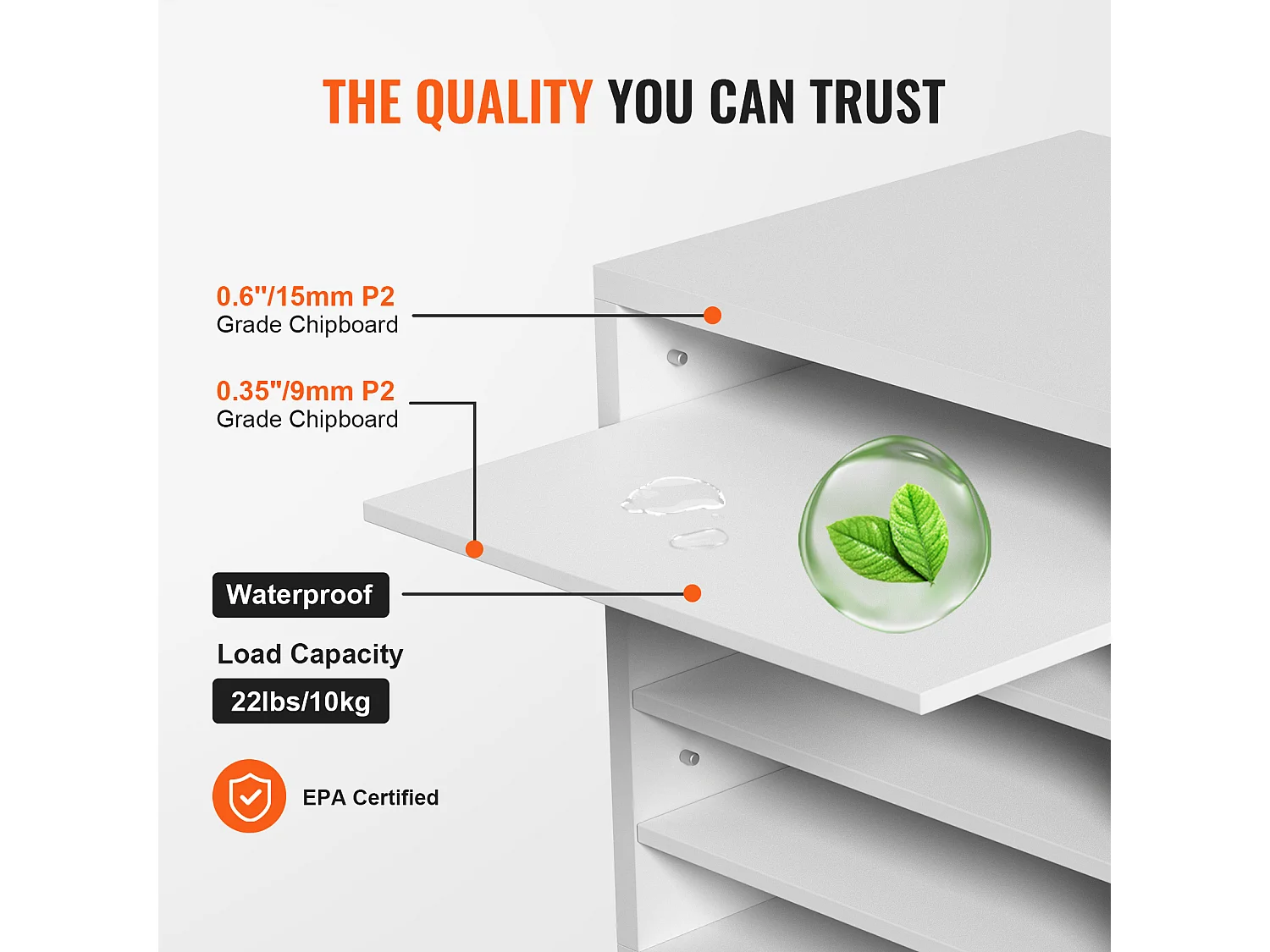 Organizador de Secretária, SucceBuy Organizador de Documentos em Madeira, Classificador de Arquivo, 5 Compartimentos Ajustáveis, Branco