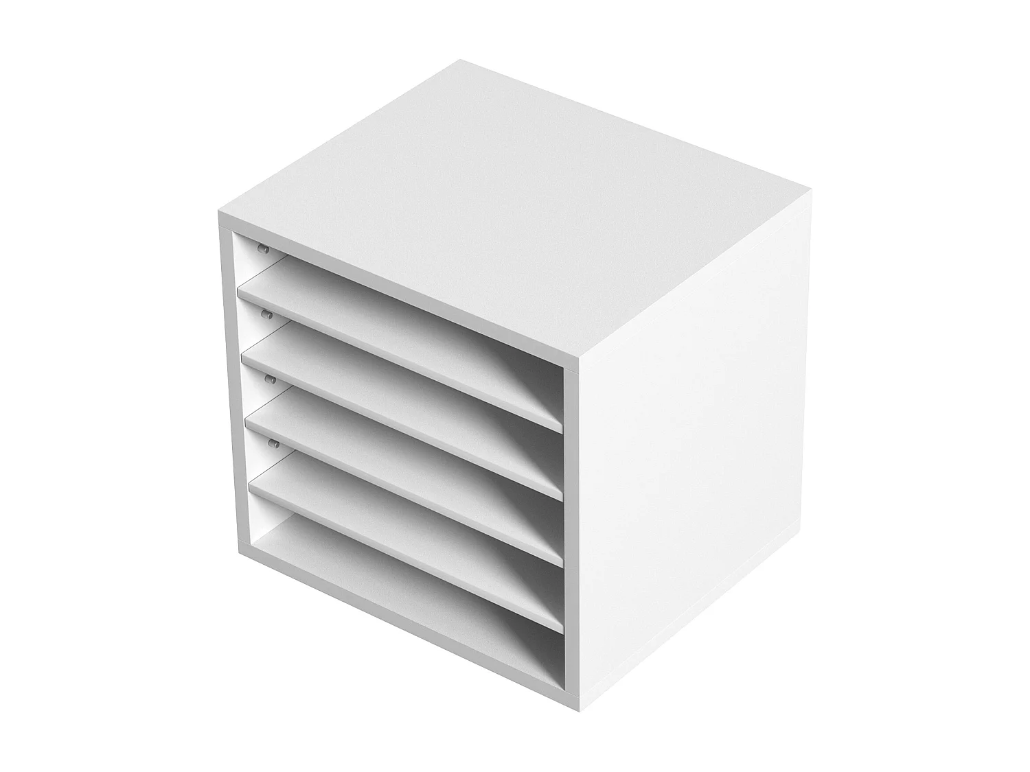 Organizador de Secretária, SucceBuy Organizador de Documentos em Madeira, Classificador de Arquivo, 5 Compartimentos Ajustáveis, Branco