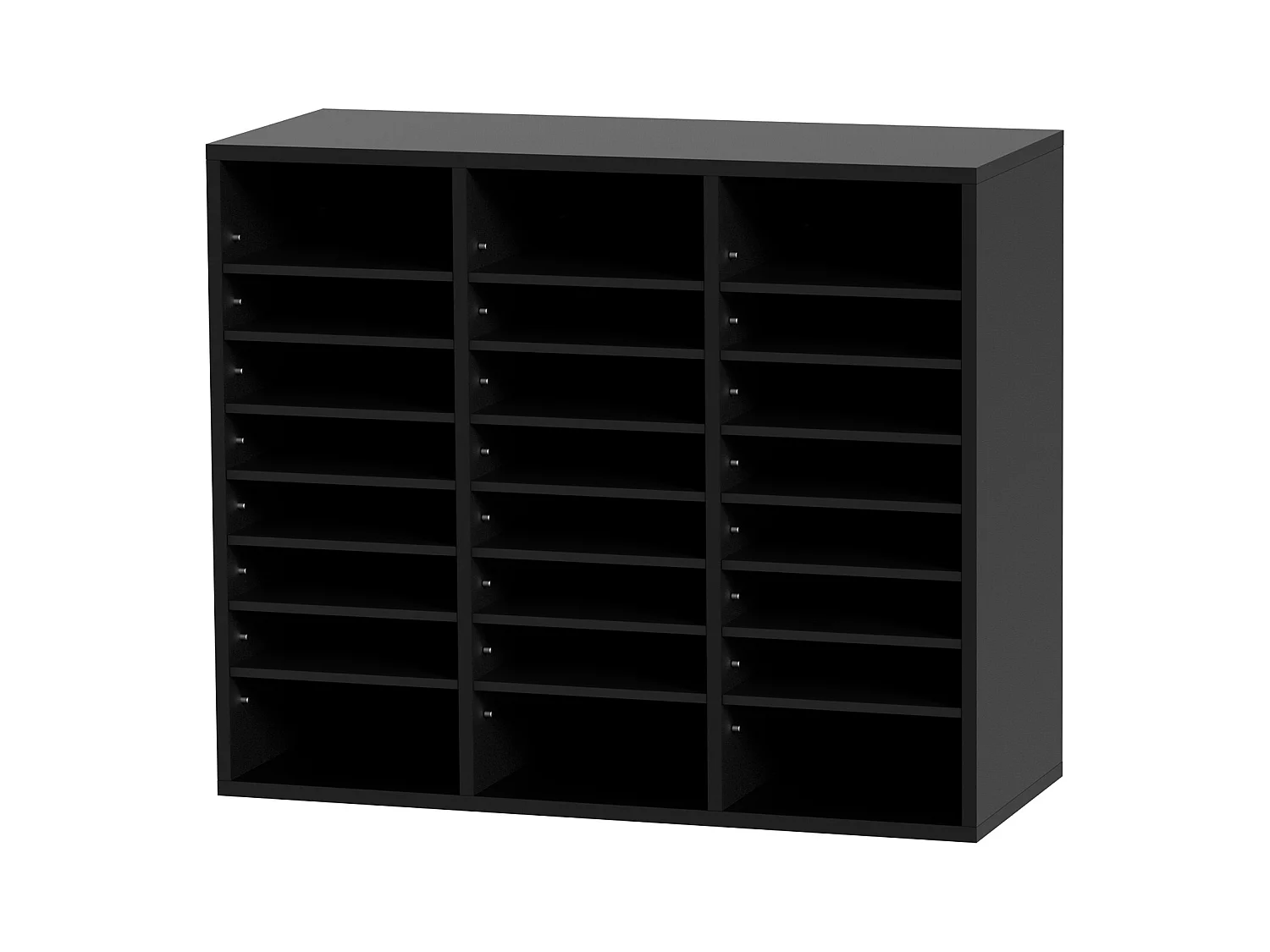 Schreibtisch-Organizer, SucceBuy Dokumenten-Organizer aus Holz, Verstellbarer Aktensortierer, 24 Fächer, Schwarz