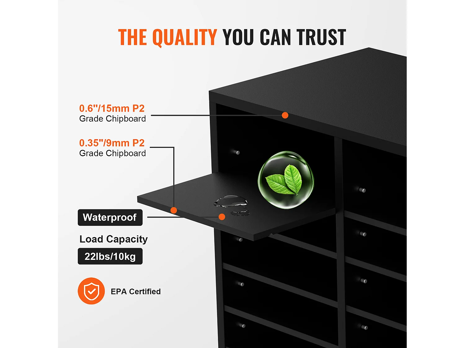 Organiseur de Bureau, SucceBuy Organiseur de Documents en Bois Trieur de Dossiers Réglable 24 Compartiments Noir