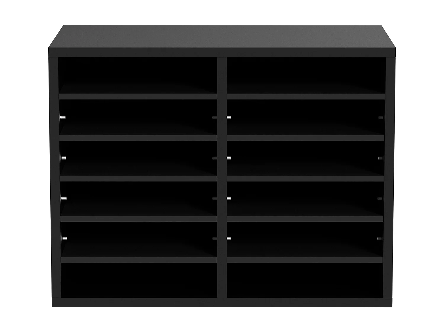 Organiseur de Bureau, SucceBuy Organiseur de Documents en Bois 12 Compartiments Réglables Noir