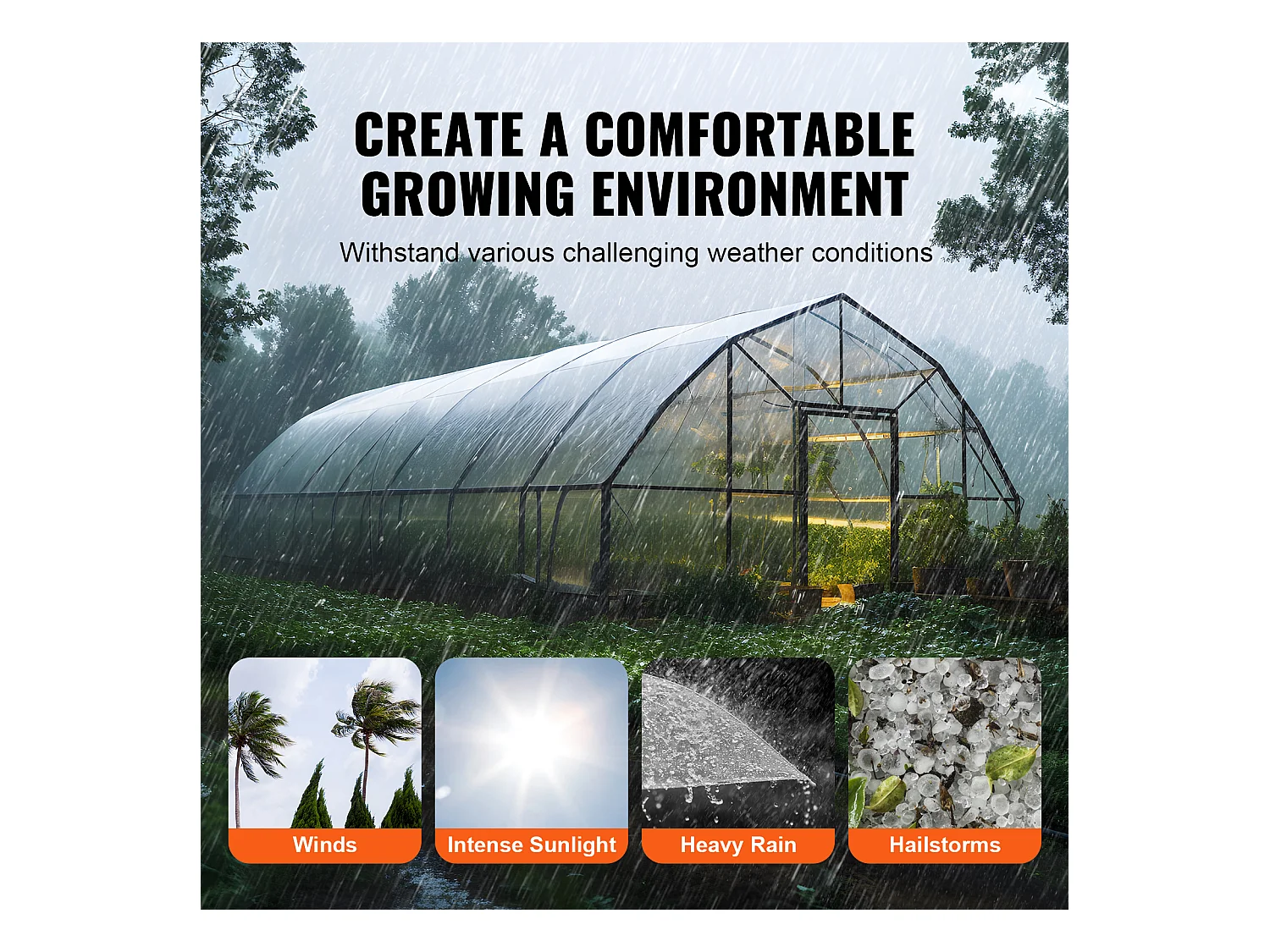 Film de Serre SucceBuy, Bâche en Plastique pour Serre 7.62 x 7.62 m 0.15 mm, Film Polyéthylène Transparent