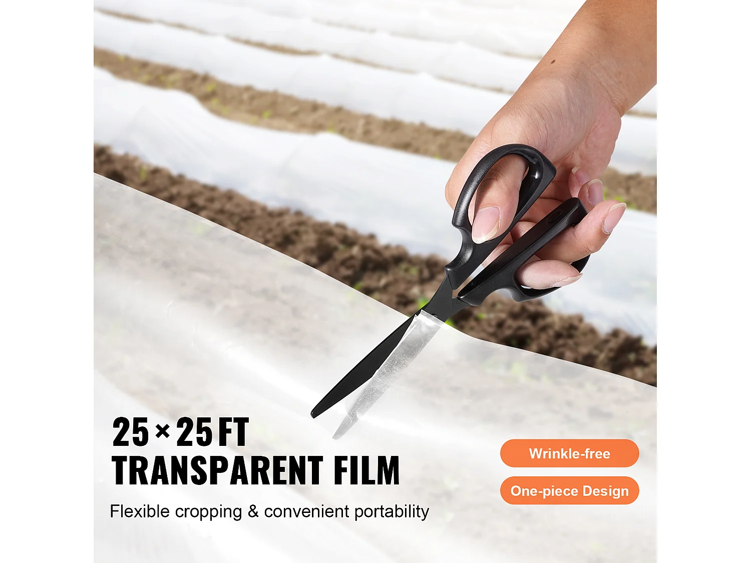 Film de Serre SucceBuy, Bâche en Plastique pour Serre 7.62 x 7.62 m 0.15 mm, Film Polyéthylène Transparent