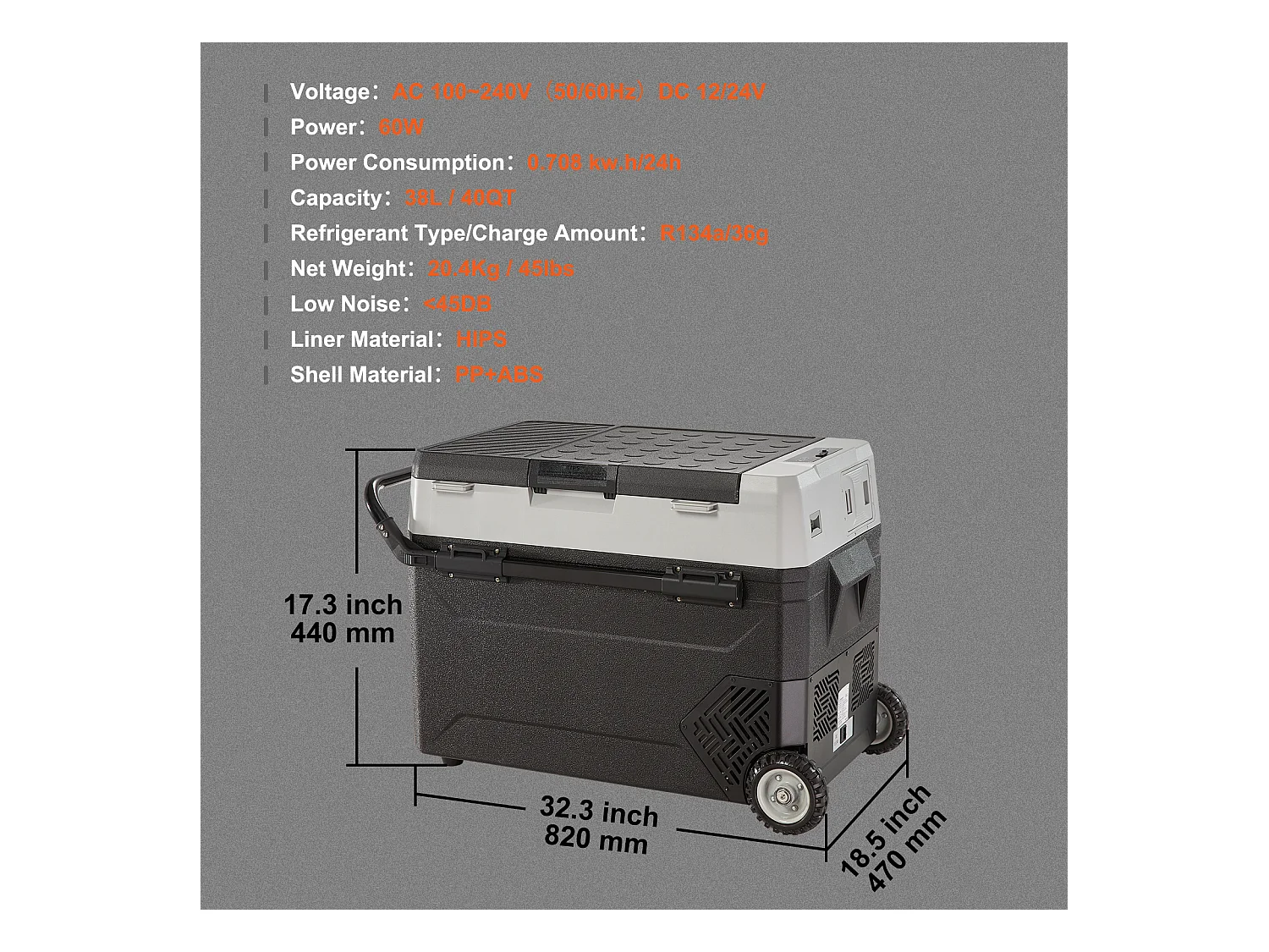 Réfrigérateur de Voiture SucceBuy Réfrigérateur Congélateur Portable pour Voiture 37.85L à Double Zone pour Voiture et Maison