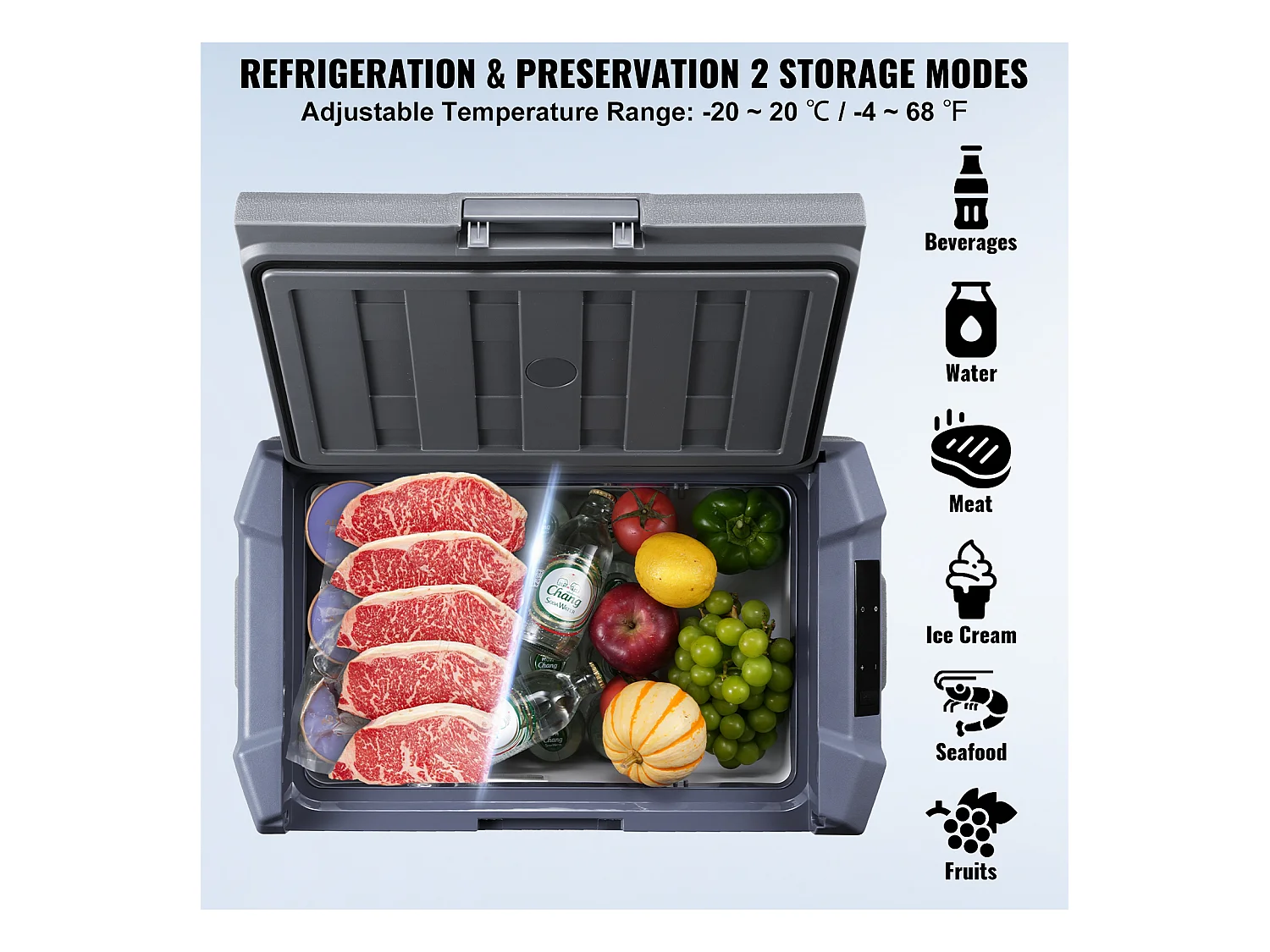 Réfrigérateur de Voiture SucceBuy Réfrigérateur de Voiture Portable 15L Zone Unique pour Voiture et Maison