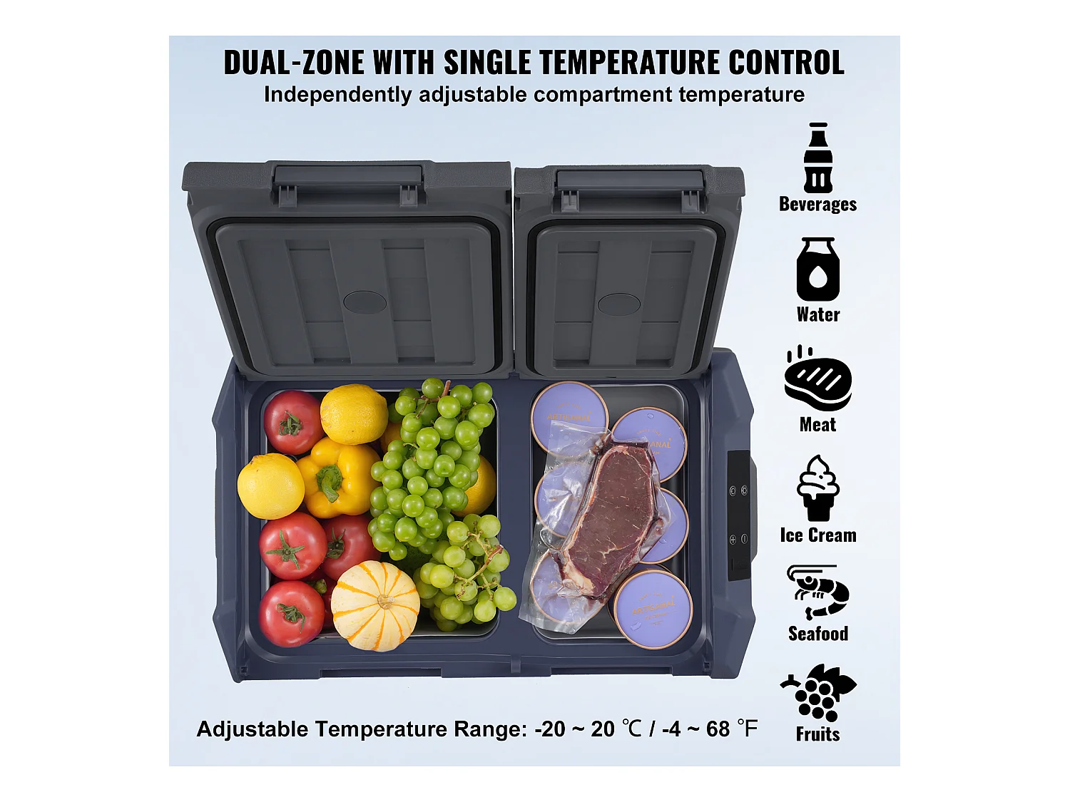 Réfrigérateur de Voiture SucceBuy Réfrigérateur de Voiture Portable 25L à Double Zone pour la Maison et la Voiture