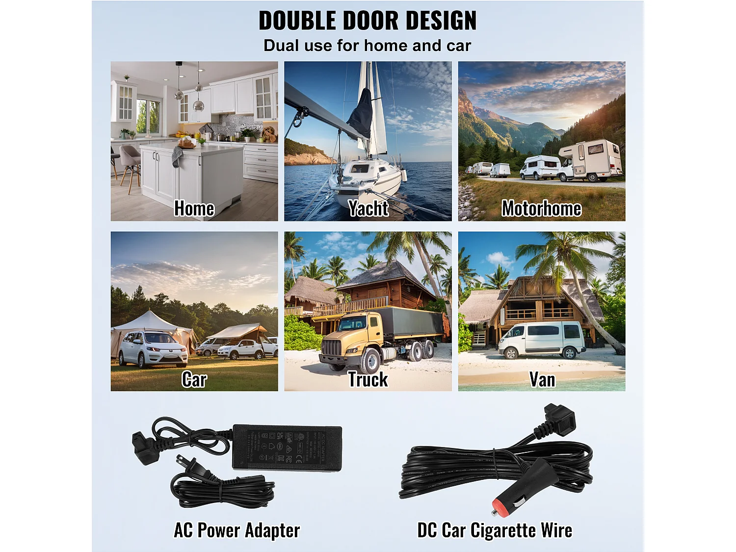 Lodówka Samochodowa SucceBuy 25L Przenośna Lodówka Samochodowa Dwustrefowa do Domu i Samochodu