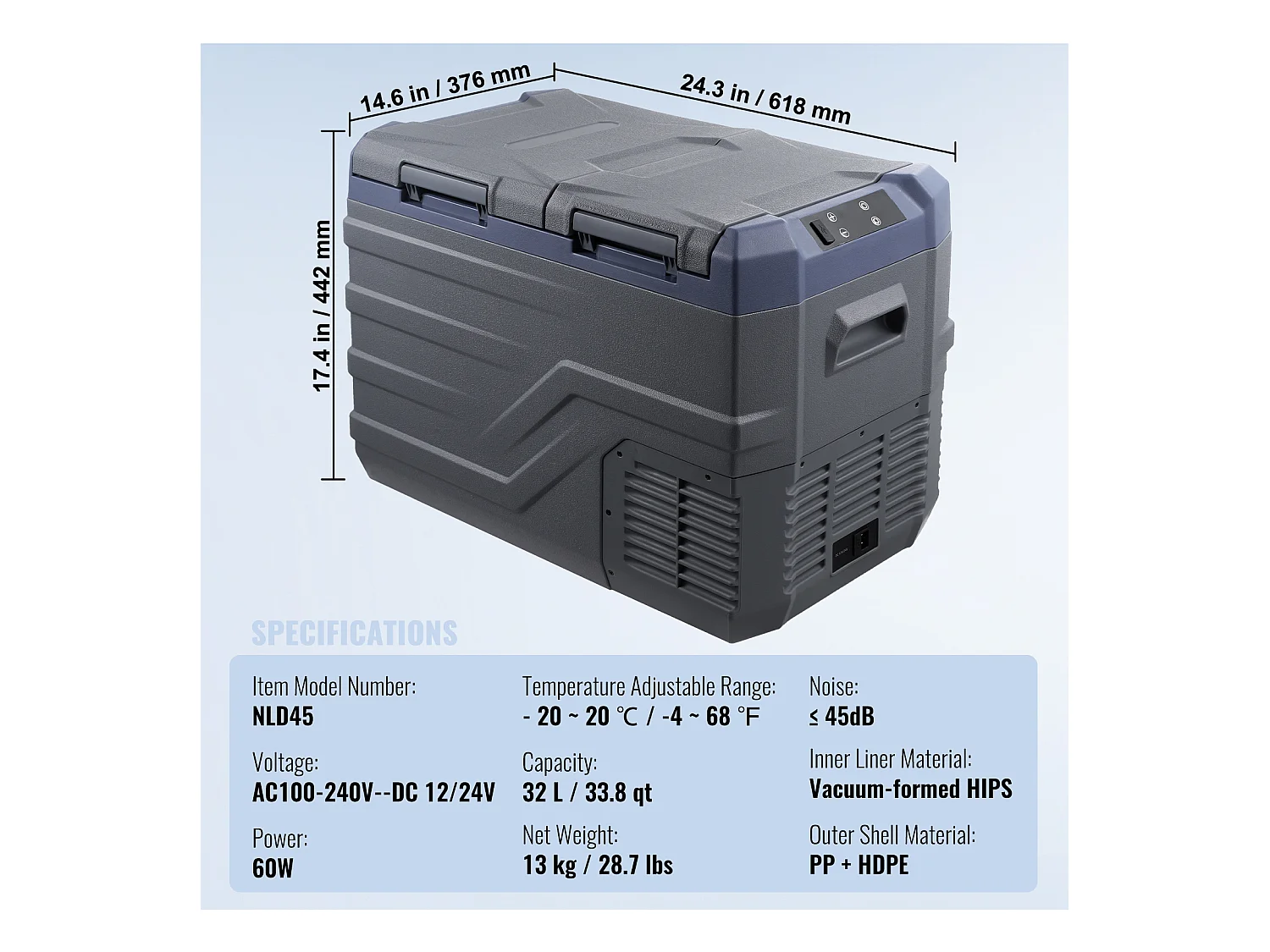 Réfrigérateur de Voiture SucceBuy Réfrigérateur de Voiture Portable 32L à Double Zone pour la Maison et la Voiture